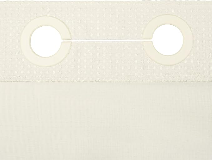 River Dream Heavyweight No Hooks Required Dotted Waffle Weave Shower Curtain with Snap in Liner - 71W x 74H,Hotel Grade,Spa Like Bath Curtain,Cream