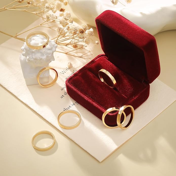 WFYOU 14K Gold Filled Rings for Women Non Tarnish Dainty Gold Initial Ring Stackable Gold Rings for Women Alphabet Letter Ring Wedding Bands Thin Thumb Pinky Stacking Rings Jewelry Gifts for Women