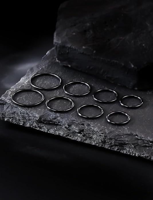 20G 18G 16G 14G 12G 10G 8G 6G Nose Rings Hoops 316l Surgical Steel Clicker Septum Lip Ring Tragus Helix Daith Rook Conch Snug Cartilage Lobe Earrings Hoop Piercing Jewelry For Women Men