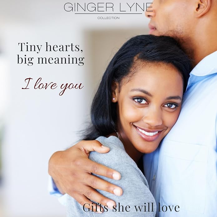 Titanium Heart CZ Labret Stud Earrings for Piercings by Ginger Lyne 6Pc Set G23 Screw Front Flat Back Body Jewelry 2 pair post 6mm, 8mm Cartilage, Helix, Tragus, Lip, Conch, Lobe