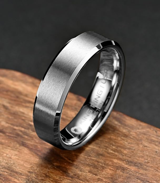 King Ring Tungsten 4/6/8/10mm Rings – Super Polished Matt Finish Tungsten Rings – Designed in USA