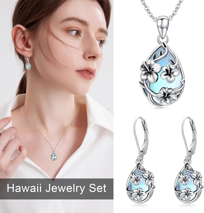 Flower Earrings 925 Sterling Silver Flower Teardrop Leverback Dangle Earrings Jewelry Gifts for Women Girls