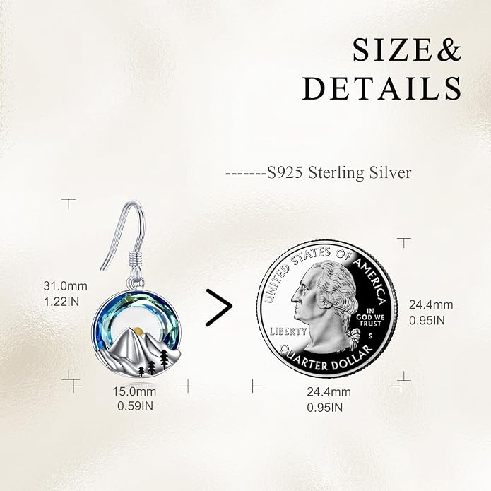 AOBOCO Mustard Seed Earrings for Women Sterling Silver Mountain Cross Earrings Dangle Christian Religion Jewelry Mothers Day Birthday for Mom Wife Friends