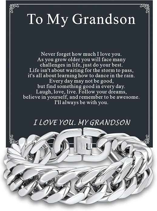 Supcare Unique Anniversary Birthday Valentines Fathers Day Stainless Steel Cuban Link Bracelets for Men Him, To My Man Dad Husband Love Always Remember Wrist Chain Bracelet Jewelry Gifts