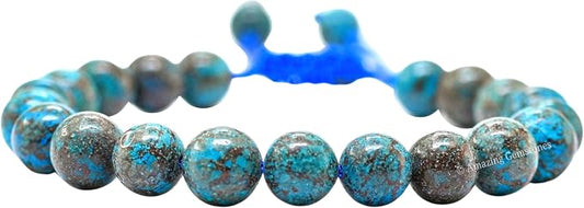 Amazing Gemstone Sea Pattern Bracelet, Gifts for Men & Women - Protection Healing Crystal Bracelet - 8mm Gemstone Beaded Adjustable Bracelet, Pulseras para Hombres Mujer Stocking Stuffers