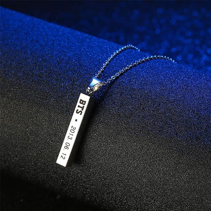 MeMoShe Custom Name Necklace Personalized 3D Engraved Bar 18K Gold Plated Customized Name Jewelry with Adjustable Chain Charm Birthday Gifts for Women Men