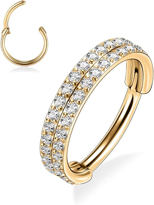 316L Surgical Steel Septum Clicker Ring Nose Ring Hoop Sleeper Hoop Earring Helix Rook Conch Cartilage Daith Tragus Earrings Lobe Nose Piercing Jewelry for Women