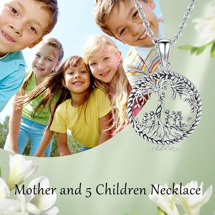 Odinstone Tree of Life Necklace, Sterling Silver Pendant for Women Family Tree Necklaces Jewelry for Mom/Wife/Grandma(With Fine Gift Box)
