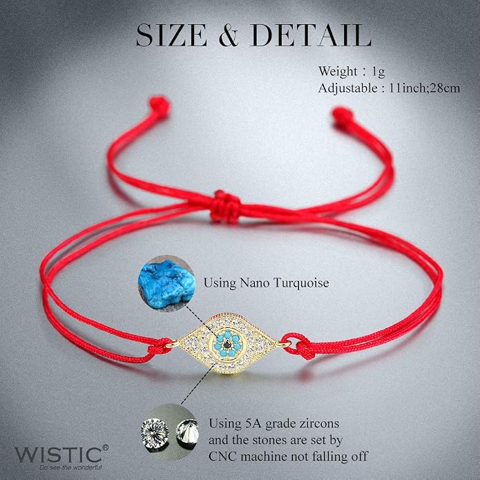 Evil Eye Bracelets Adjustable Charm Lucky Protection Spiritual Kabbalah Red/Black String Thread Bracelet Anklet with Infinity/Cross/Hamsa/Heart/Butterfly Jewelry for Women.