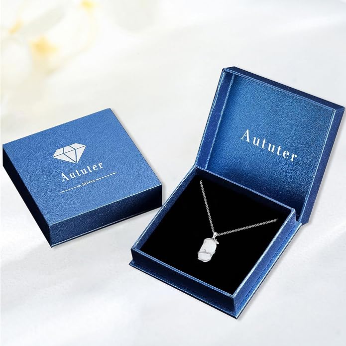 Bar Opal Leaf Necklace For Women S925 Sterling Silver White Opal Pendant with Leaf Charm Bar Pendant Jewelry Gift For Mom Daughter Wife