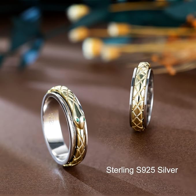 Fidget Ring Spinner Ring for Anxiety Women Men Daughter Real S925 Sterling Silver Fidget Ring