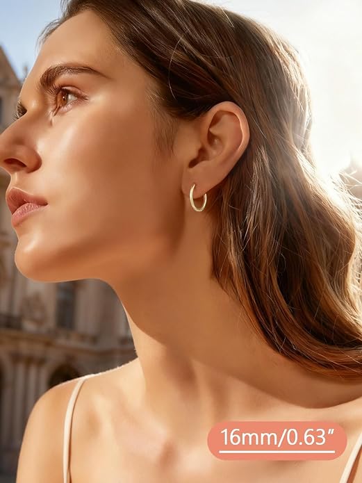 FaithHeart 925 Sterling Silver Huggie Hoop Earrings, Small Hoop Earring for Women, Silver/14K Gold/Black/Rose Gold Hypoallergenic Cartilage Earrings for Women 8/10/12/14/16/18/20mm