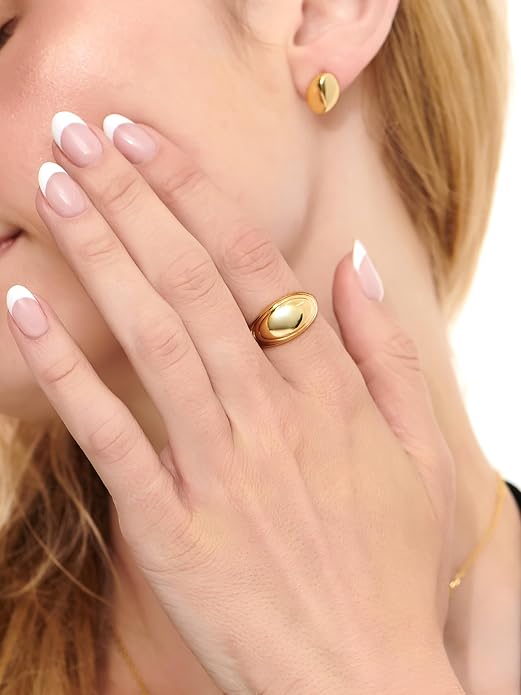 DEVATA Gold or Rhodium Plated Sterling Silver 925 – Eternity, Band Ring for Women – Heart, Knot, Clover, Infinity, Mariner, Cable, Curb, Cuban, Figaro, Daisy, Rope, Ribbed, Dome