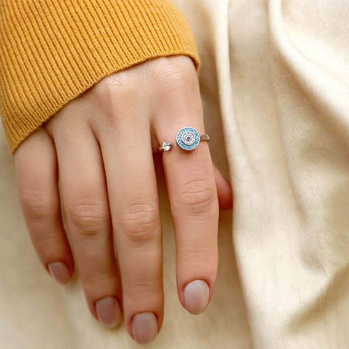 Sunflower Fidget Ring for Women Spinning Rings Adjustable Anxiety Ring for Teens Birthday Gift for Daughter Mom You Are My Sunshine Spinner Rings