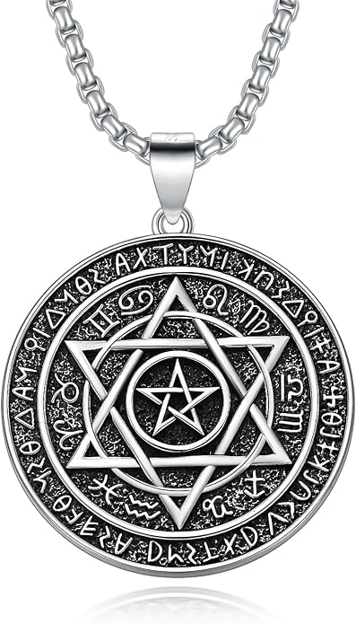Viking Necklace for Men 925 Sterling Silver Viking Wolf/Thors Hammer/Vegvisir/Tree of Life/Compass Pendant Norse Necklace Amulet Talisman Christmas Gifts for Him Her