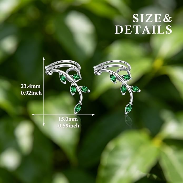 POPLYKE 925 Sterling Silver Ear Cuff Earrings for Women Climber Earrings No Piercing Jewelry Gift for Women