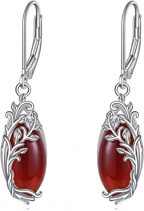 POPLYKE Tree of Life Teardrop Drop Dangle Earrings Sterling Silver Leverback Earrings Jewelry