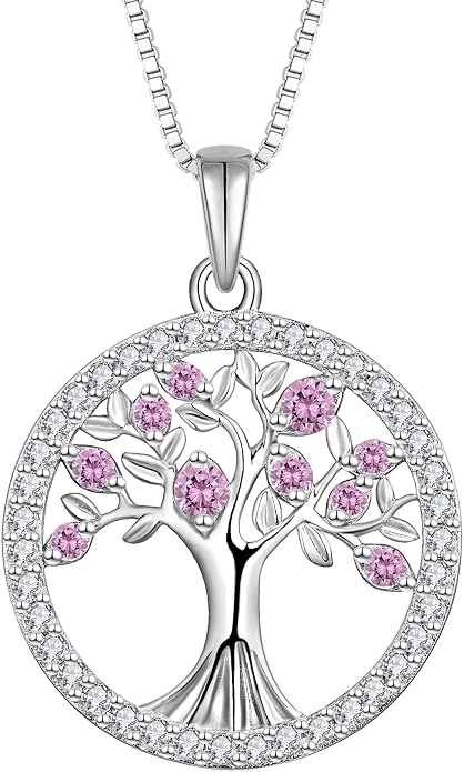 STARCHENIE Tree of Life Necklace 925 Sterling Silver Pendant for Women Family Tree Necklaces Birthstone Jewelry for Her Wife Mom Grandma