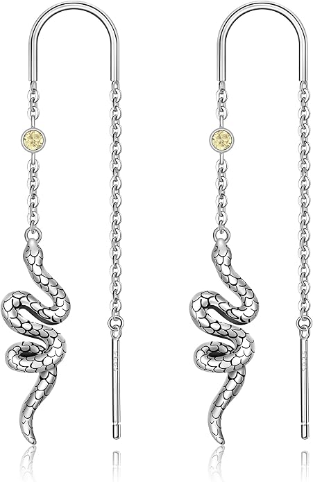 3 Pairs Threader Earrings 925 Sterling Silver Long Chain Earrings Bar/Ball Wrap Threader Drop Earrings for Women Lightweight Minimalist Mother's Day Jewelry Set