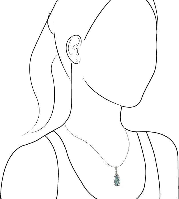 Starborn Gemstone teardrop Style Cage Pendant Sterling Silver