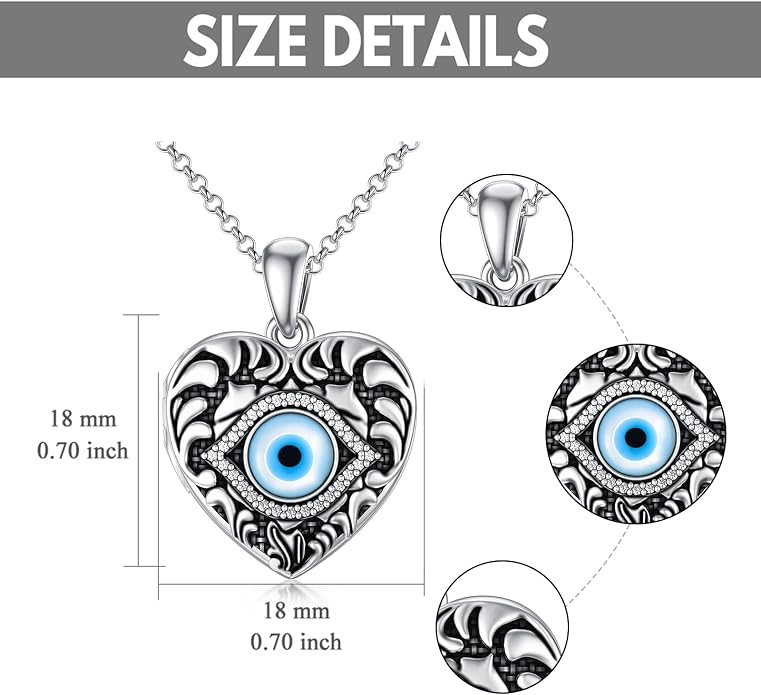SOULMEET Personalized Silver Locket Necklace That Holds Pictures Photo Keep Someone Near to You, Memorial Custom Lockets Necklaces Letters Engraving for His Her