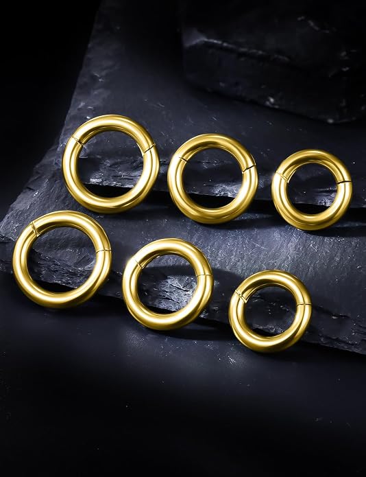 20G 18G 16G 14G 12G 10G 8G 6G 4G 2G Nose Rings Hoops 316l Surgical Steel Clicker Septum Lip Ring Tragus Helix Daith Rook Conch Snug Cartilage Lobe Earrings Hoop Piercing Jewelry For Women Men