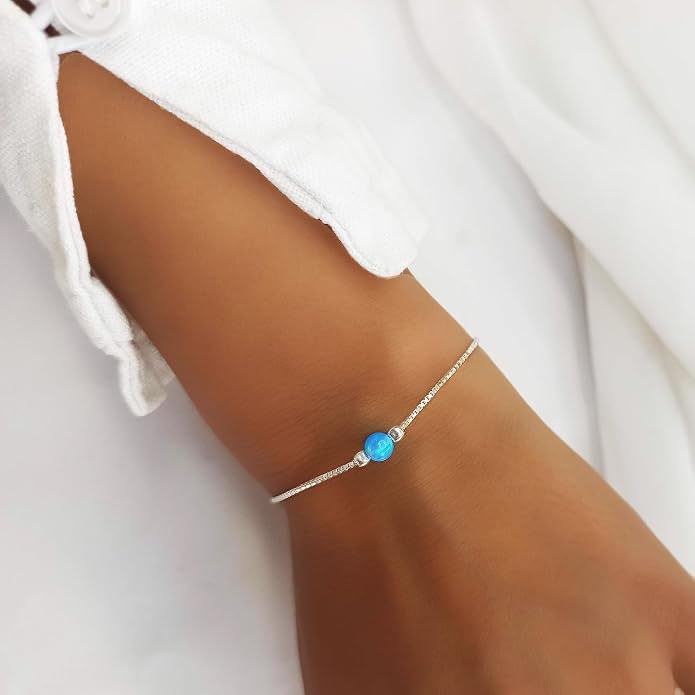 Minimalist Evil Eye Charm Bracelet – Handmade Delicate Good Luck Jewelry for Women – Adjustable 6.5” + 1” Extender