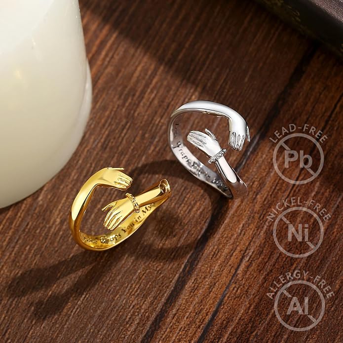 Vito 925 Sterling Silver Adjustable Open Spoon Ring for Women Men, Lotus Sunflower Snake Spoon Band Rings Feather Hug Witches Knot Inspirational Jewelry Gift for Wife