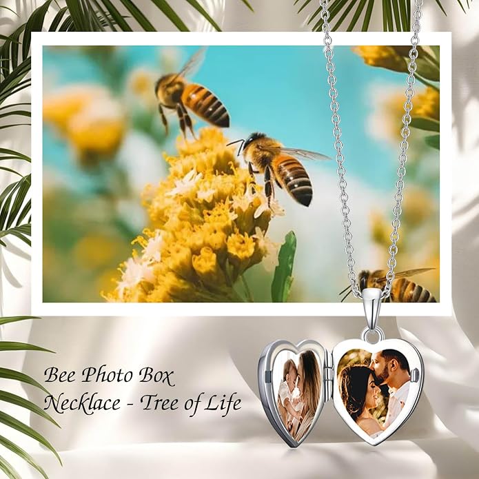 TOUPOP Heart Locket Necklace 925 Sterling Silver Love Locket that Holds Pictures Gifts for Women Her