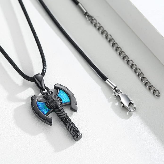 Thor's Hammer Necklace 925 Sterling Silver Mjolnir Pendant with Norse Runes Viking Amulet Jewelry for Men Women Birthday Christmas Yule Father's Day Hypoallergenic Chain