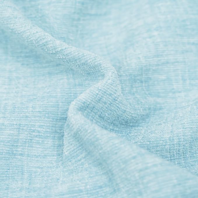 CaliTime Throw Pillow Covers Decorative 18 X 18 Inches Pack of 2 Cozy Chenille Cushion Cases for Couch Sofa Bed Living Room Home Light Blue Grey