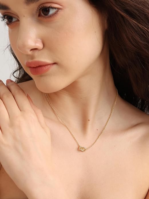 FRUMOS Gold Plated Necklace for Women, Dainty Layered Chain Necklace, Fashion Jewelry for Daily Wear