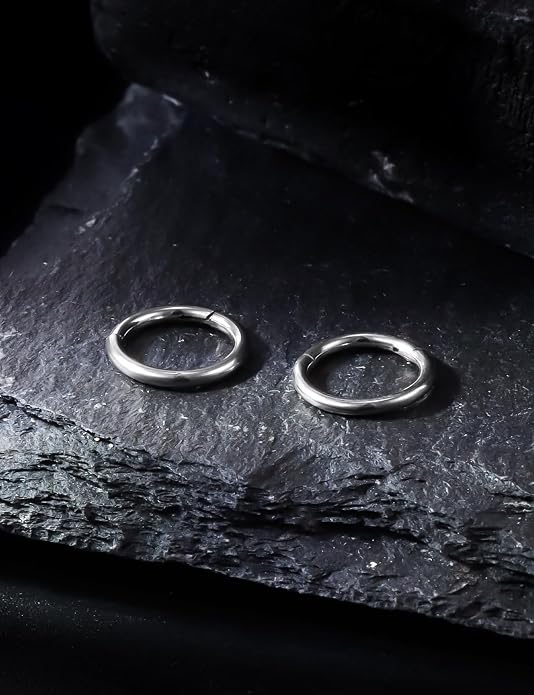 20G 18G 16G 14G 12G 10G 8G 6G 4G 2G Nose Rings Hoops Astm F136 Titanium Clicker Septum Lip Ring Tragus Helix Daith Rook Conch Snug Cartilage Lobe Earrings Hoop Piercing Jewelry For Women Men