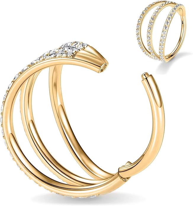 316L Surgical Steel Septum Clicker Ring Nose Ring Hoop Sleeper Hoop Earring Helix Rook Conch Cartilage Daith Tragus Earrings Lobe Nose Piercing Jewelry for Women
