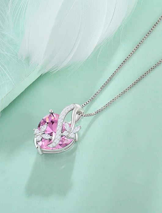 Butterfly Necklaces for Women Sterling Silver Infinity Heart Pendant Birthstone Jewelry Gift with 14k Yellow Gold/Rose Gold Plated
