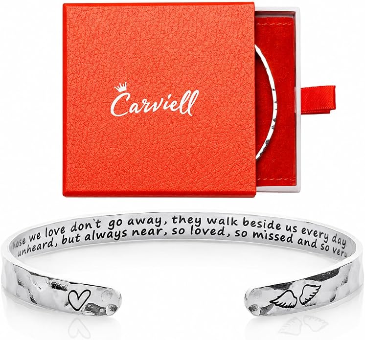 Carviell Bracelet - Gifts for Women – Inspirational, Friendship, Love, Mom, Daughter, Sister, Christian, Graduation, Memorial & Wedding Gifts – 100+ Phrases – Stainless Steel, Gift-Ready
