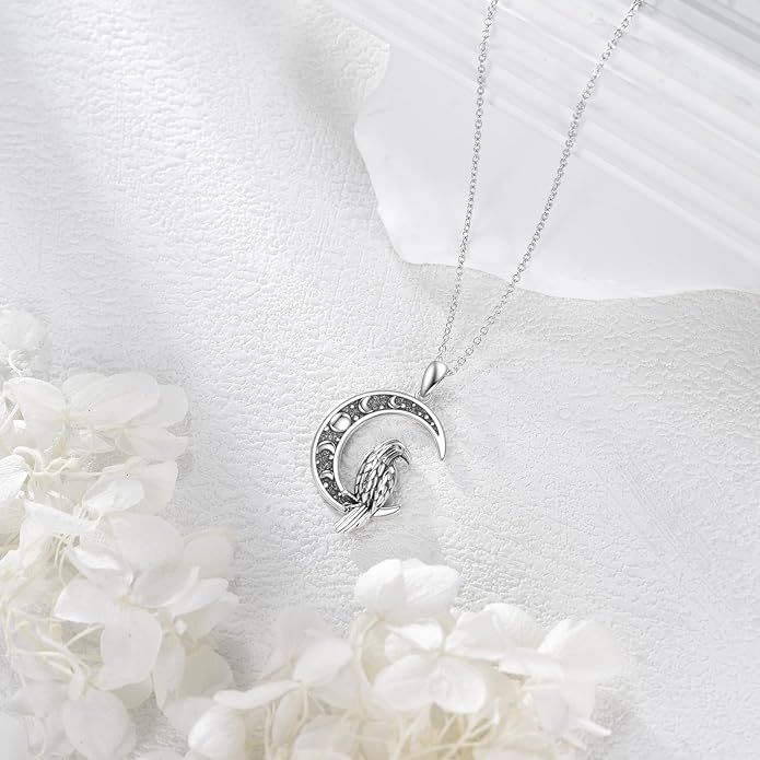 Sun and Moon Necklace 925 Sterling Silver Sun Moon Pendant Gemstone Jewelry Gifts for Women
