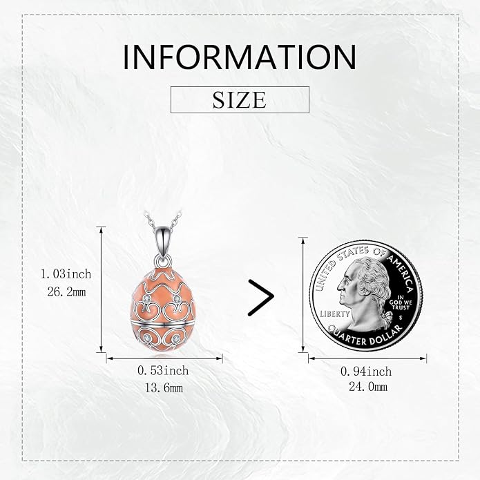 AXELUNA Fox Necklace Sterling Silver Easter Egg Necklace Fox Pendant Animal Jewelry Gifts for Women Girls Birthday Graduation Gift