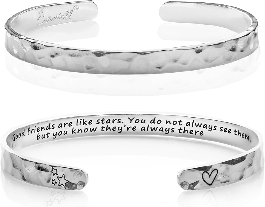 Carviell Bracelet - Gifts for Women – Inspirational, Friendship, Love, Mom, Daughter, Sister, Christian, Graduation, Memorial & Wedding Gifts – 100+ Phrases – Stainless Steel, Gift-Ready