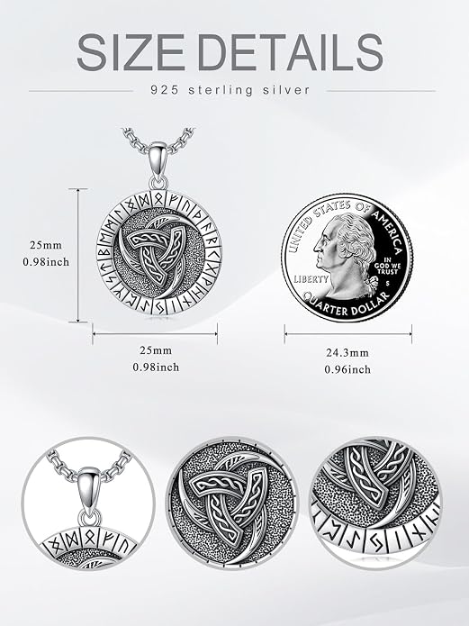 Viking Necklace Triple Horn of Odin/Wolf/Thor Hammer Necklace Viking Pendant Norse Jewelry Gifts for Man
