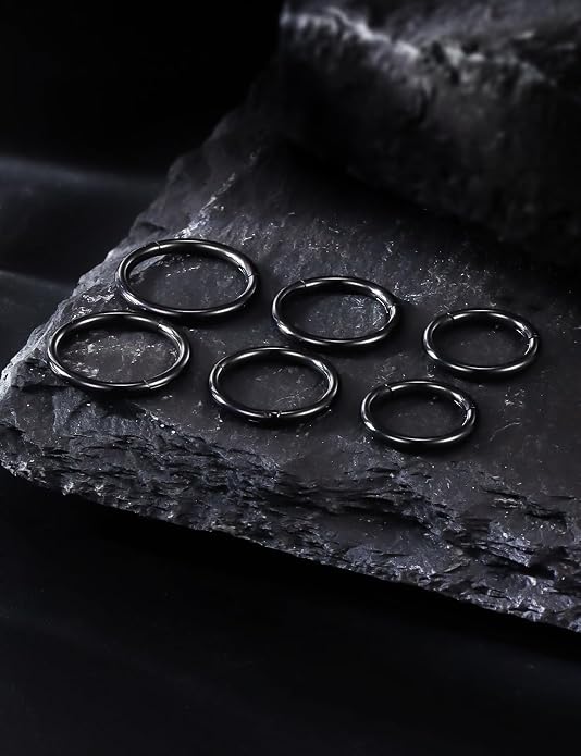 20G 18G 16G 14G 12G 10G 8G 6G 4G 2G Nose Rings Hoops 316l Surgical Steel Clicker Septum Lip Ring Tragus Helix Daith Rook Conch Snug Cartilage Lobe Earrings Hoop Piercing Jewelry For Women Men