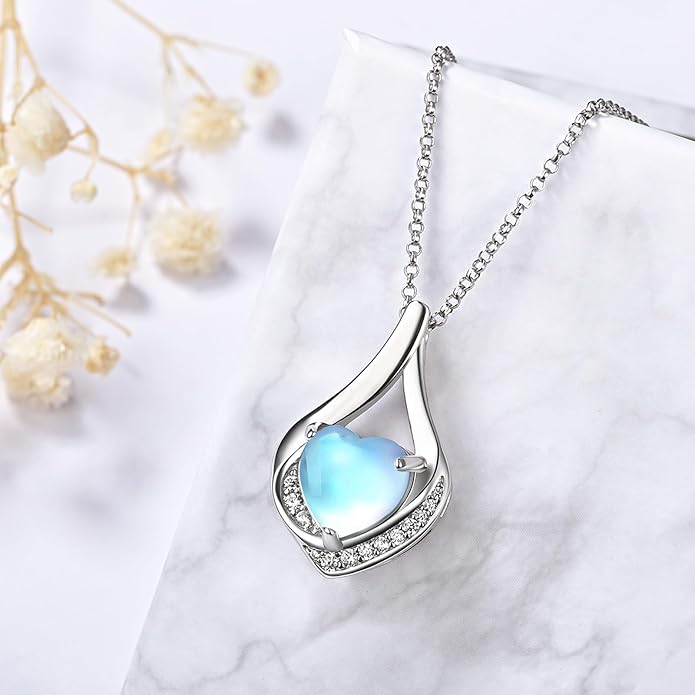 Cremation Jewelry 925 Sterling Silver Teardrop Urn Necklace for Ashes Heart Shape Memorial Keepsake Pendant for Human Ashes for Women Gift
