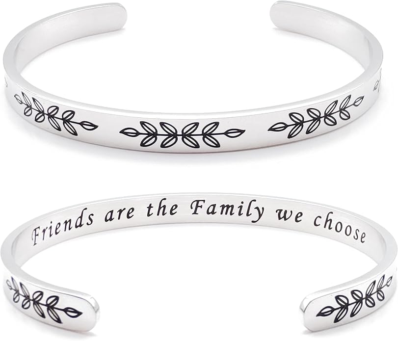 Dczosily Inspirational Bracelets for Women Stainless Steel Cuff Bracelet Engraved Jewelry Motivational Bangles Personalized Gifts for Best Friend/Mom