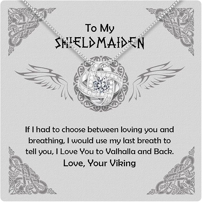 Larvincy Shieldmaiden Necklace - Viking Jewelry For Women, Gift For Wife, Girlfriend, Fiance, Or Soulmate On Mother's Day, Birthday, Or Anniversary