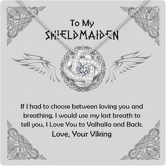 Larvincy Shieldmaiden Necklace - Viking Jewelry For Women, Gift For Wife, Girlfriend, Fiance, Or Soulmate On Mother's Day, Birthday, Or Anniversary