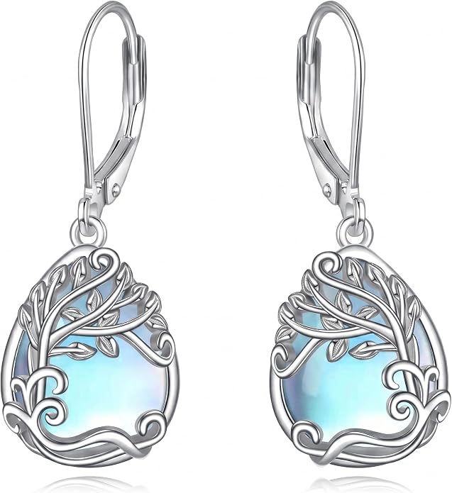 Teardrop Tree of Life/Filigree Earrings for Women Dangle Leverback Earrings Jewelry Gift Anniversary For Her