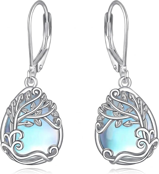 Teardrop Tree of Life/Filigree Earrings for Women Dangle Leverback Earrings Jewelry Gift Anniversary For Her
