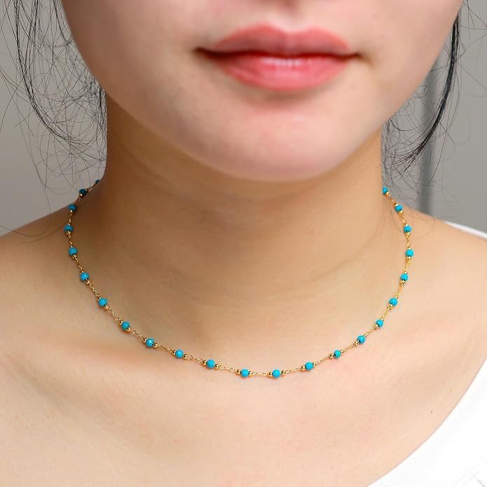 14K Gold Plated Paper Clip Chain Link Necklace Satellite Cross Key Starfish Turquoise Heart Necklace for Women