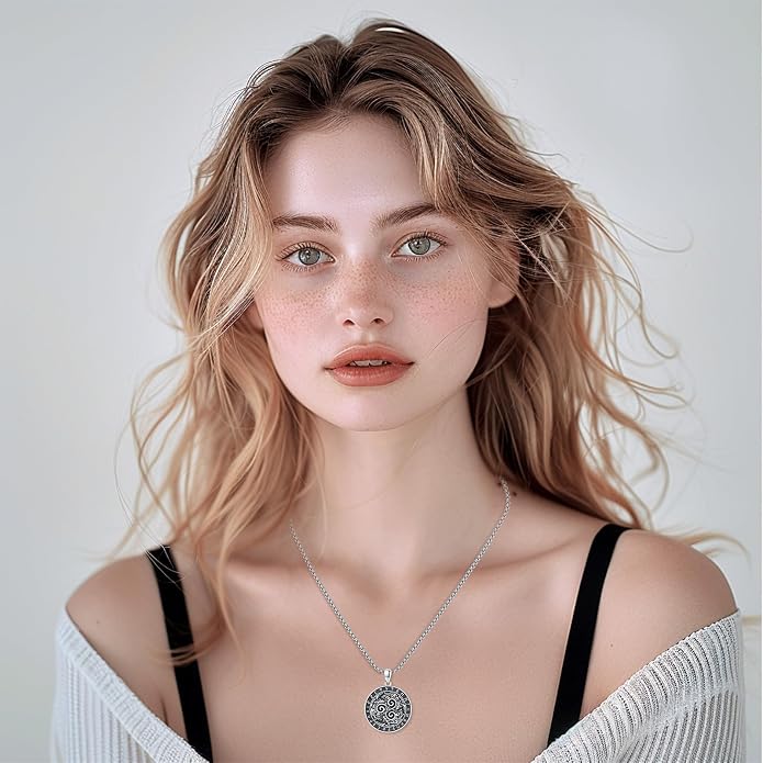 Thors Hammer Necklace/Viking Tree of Life/Valknut/Vegvisir/Triskelion/Sword/Spear Point Arrowhead/Urn Necklace for Ashes/Compass Necklace 925 Sterling Silver Amulet Jewelry for Men Women
