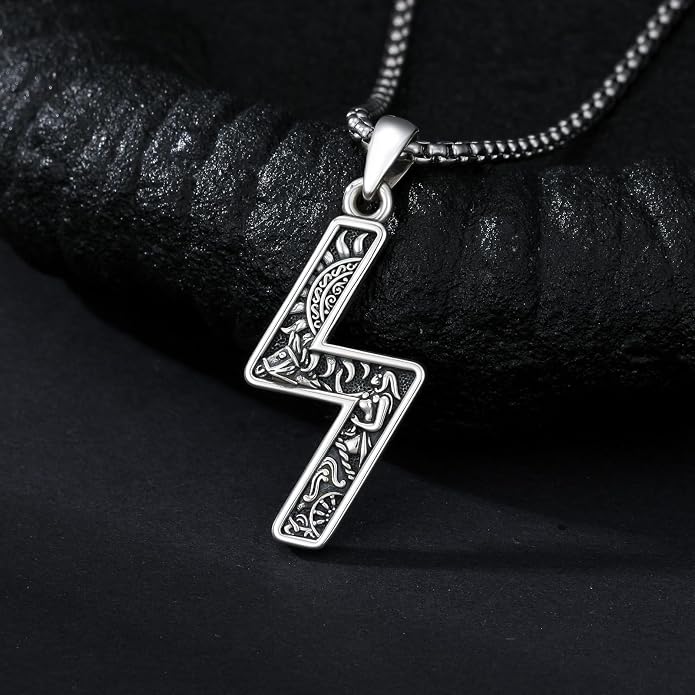 ROMANTICWORK Viking Necklace for Men 925 Sterling Silver Viking Pendant Necklace Amulet Jewelry for Father Husband Birthday Christmas